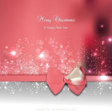 Pink Christmas Card Background Template With Bow