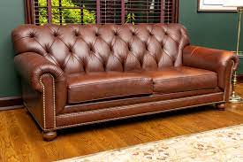 traditional ethan allen tufted leather