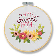 home sweet home embroidery kit by loops