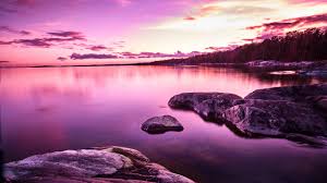 sunset wallpaper 4k lake purple pink