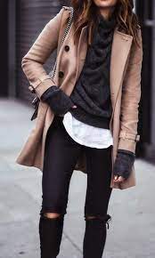 Tan Pea Coat Outfits For Women 18
