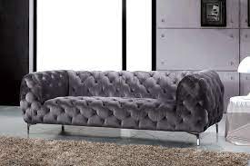 Meridian Mercer Velvet Sofa In Grey