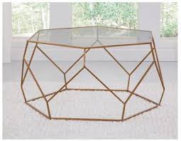 Modern Gold Hexagonal Coffee Table