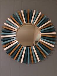 Buy A Hand Crafted Round Wall Mirror Multi Colors Wood Frame