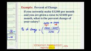determine a percent of change