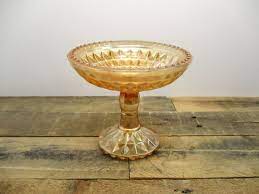 1940s Carnival Glass Pedestal Dish In A