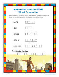 Nehemiah And The Wall Word Scramble