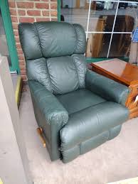 green la z boy leather rocker recliner