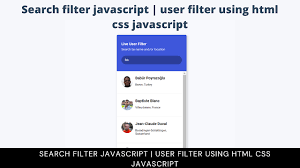 search filter using html css pure