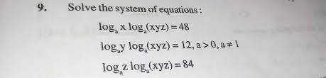 equations log x log xyz 48 log