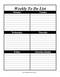 This Printable Weekly To Do List Has Space To Write In Tasks And