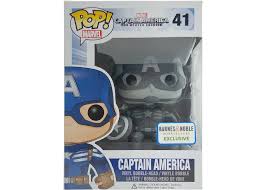 Funko Pop! Marvel Captain America The Winter Soldier Captain America (Black  and White) Barnes & Noble Exclusive Bobble-Head Figure #41 -