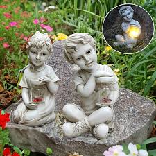 Solar Garden Statue Ant Boy Ladybug