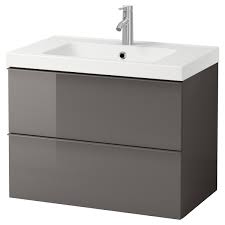 Pinterest and destinationeichler.com pin board name: Godmorgon Odensvik Bathroom Vanity High Gloss Gray Dalskar Faucet Ikea
