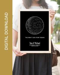 Digital Download Custom Star Map Print Star Map Gift Map