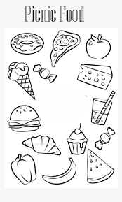 Picnic food coloring page new coloring pages theotix. Picnic Food Coloring Pages Picnic Food Clipart Black And White Hd Png Download Kindpng