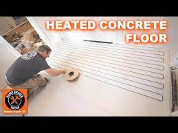 heated floor on concrete slab with
