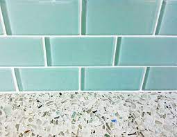 Turquoise Glass Subway Tile Backsplash