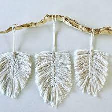 Macrame Feather Wall Hanging On