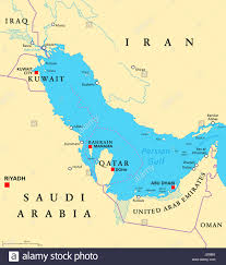 Persian Gulf Map Stock Photos Persian Gulf Map Stock