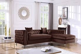 left facing sectional sofa brown
