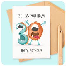 funny 30th birthday greeting card for