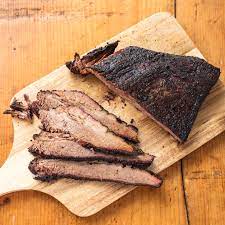 barbecued beef brisket on the charcoal