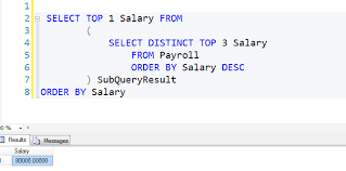 finding 3rd highest salary in sql