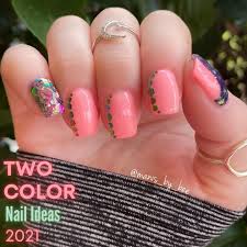 two color nail ideas dip powder nail