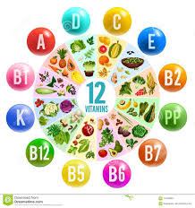 Vitamin Pill Circle Chart Banner With Healthy Food Stock