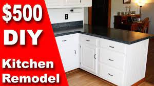 Jan 05, 2021 · part of determining that price of your kitchen remodel is the extent of your makeover. How To 500 Diy Kitchen Remodel Update Counter Cabinets On A Budget Youtube