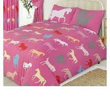 pink horses bedding set on on