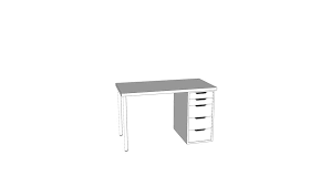 Since the desk comes without inbuilt drawers, you would have to compensate for it and buy them additionally. Ikea Desk 120 X 60 Linnmon Alex 3d Warehouse