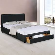 Faux Leather Bed Frame With Drawer