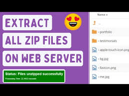 how to extract zip files on web server