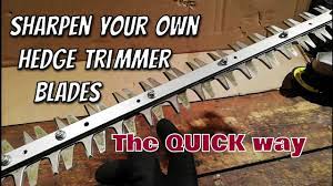 sharpening hedge trimmer blades the