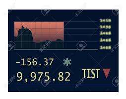 Stock Real Time Quotes Chart At The Stock Exchange With Red Fall