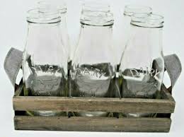 New Milk Dairy Glass Bottles In Gray