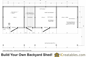 Horse barn safety is our top priority when designing a wood horse barn. 3 Stall Horse Barn Plans With Lean To And Center Tack Room 3rd Bay Open