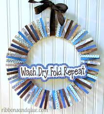 laundry room clothespin wreath