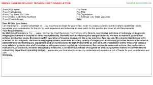 Chief Radiologic Technologist Cover Letter