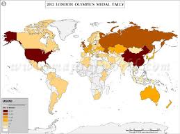 2012 London Olympics Medal Tally Map Olympic Medals