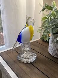Glass Parrot Hand Blown Art Glass Bird