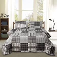 Quilt Set Plaid Bed Spread Coverlet