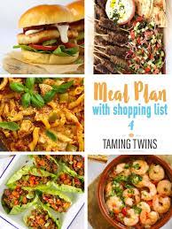 weekly meal plan 4 30 minute meals