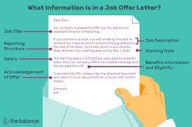 what is included in a job offer letter