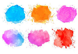 Colorful Watercolor Splatter Stain Design