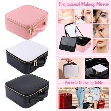 travel makeup train case with mirror
