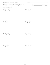 Equations Containing Fractions Kuta