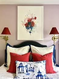 Pillows, throws, & table linens. Reintroducing Red In Our Home Emily A Clark Bedroom Red Airplane Room Decor Blue Master Bedroom